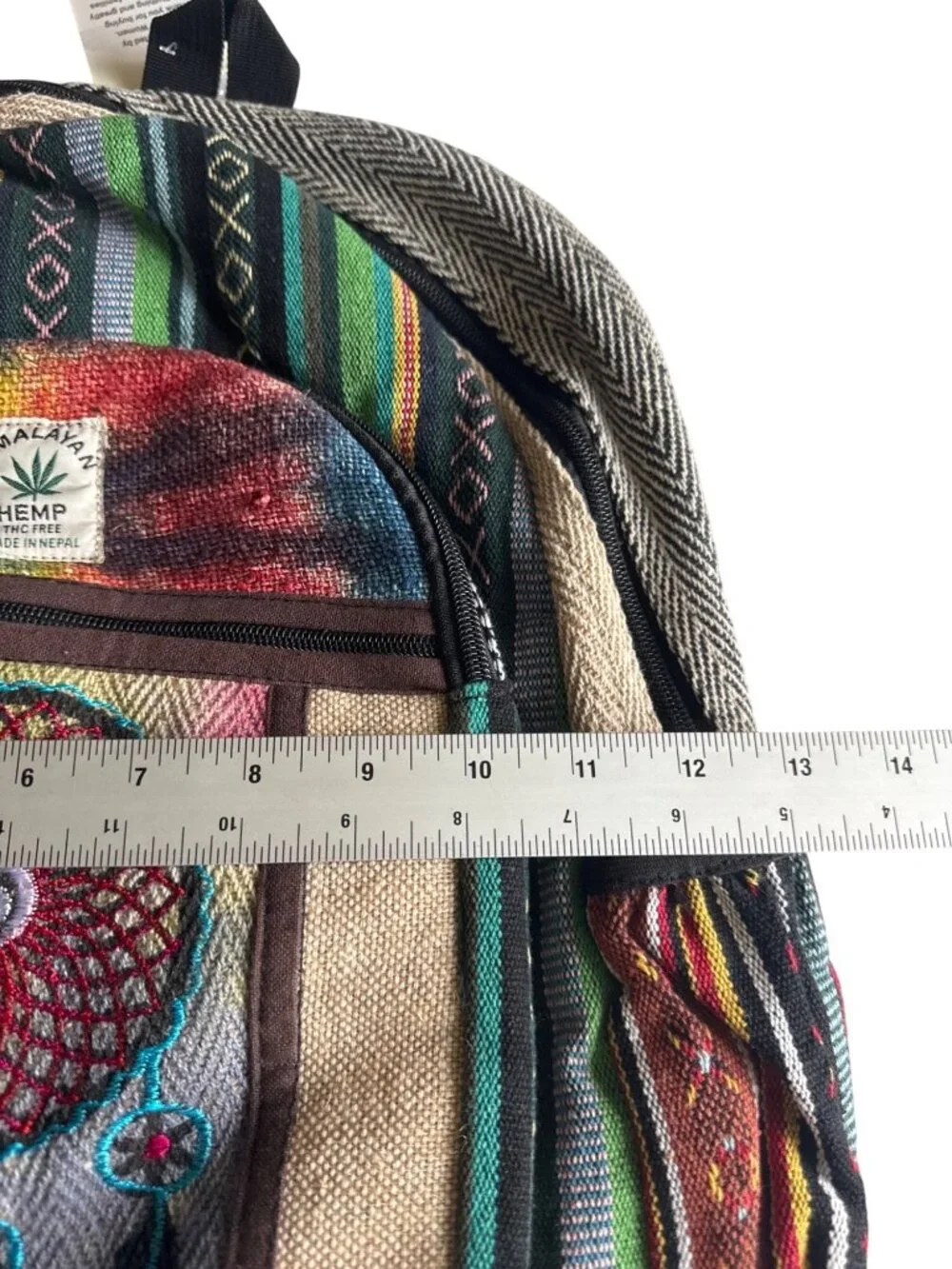 Himalayan Hemp Dreamcatcher Backpack Boho Festival Nepal Cotton Handcrafted NWT